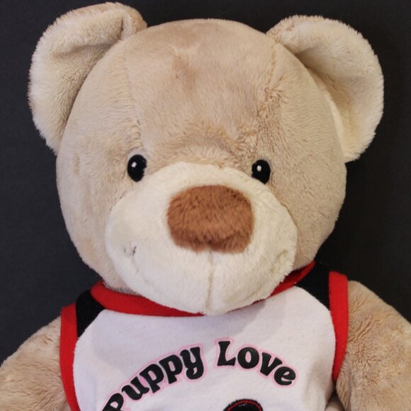 Build a Bear tan bear plush with puppy love shirt/shorts GUC 14" - Picture 2 of 10